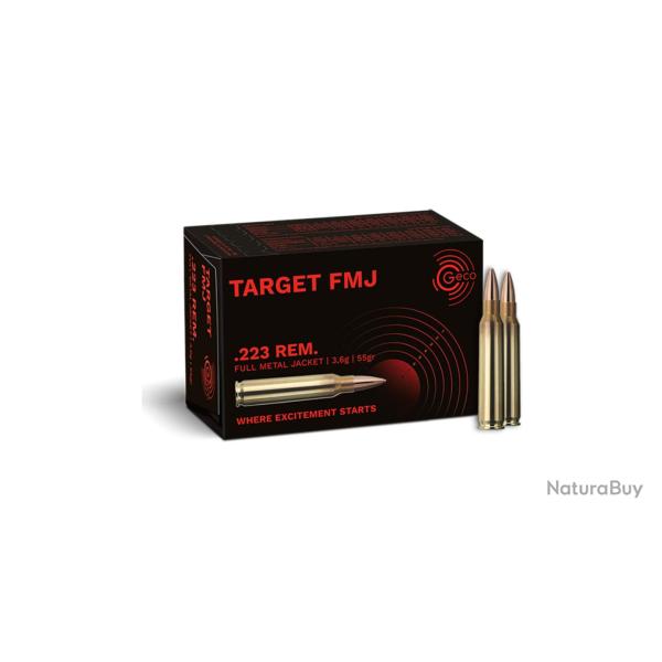 MUNITIONS GECO 223REM TARGET FMJ 55GR X50