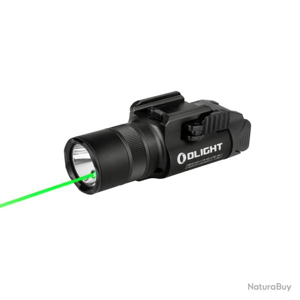 OLIGHT BALDR PRO R LAMPE TACTIQUE 1913 GL AVEC LASER VERT & 1350 LUMENS LED BLACK