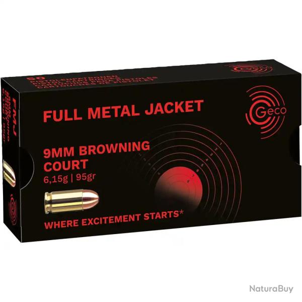 MUNITIONS GECO 9MM COURT/380ACP FMJ 95GR X50