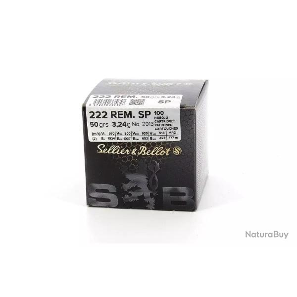 MUNITIONS SELLIER BELLOT 222 FMJ 50GR X100