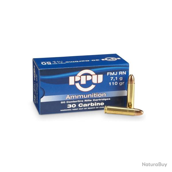MUNITION PARTIZAN PPU 30 M1 110GR FMJ RN X50