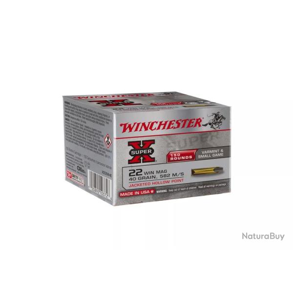 BALLES 22WM SUPER X JACKETED HP 40 GR X150