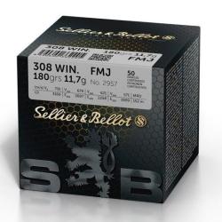 CARTOUCHES SELLIER BELLOT 308 WIN FMJ 180GR X50