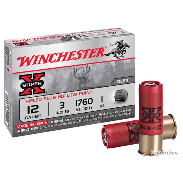 BALLES WINCHESTER SUPER-X SLUG RIFLED HP 12/76 28G X5