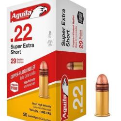 MUNITION AGUILA 22LR SHORT HV SP 29GR