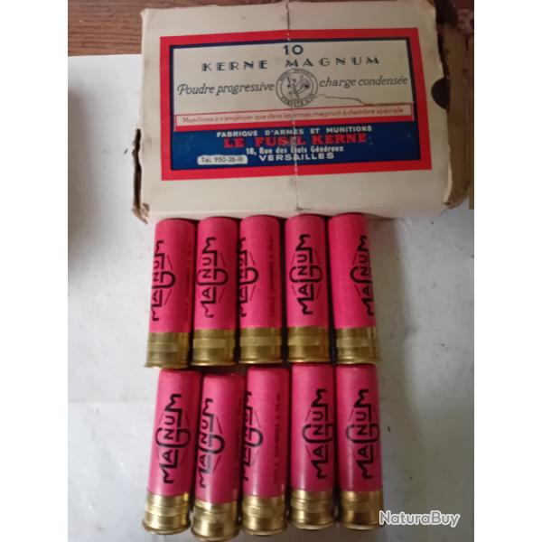 Bo�te de 10 cartouches anciennes cal 12 Magnums  douilles  cartons