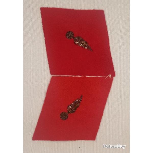 Pattes de col Officier Artillerie canetille 39/45