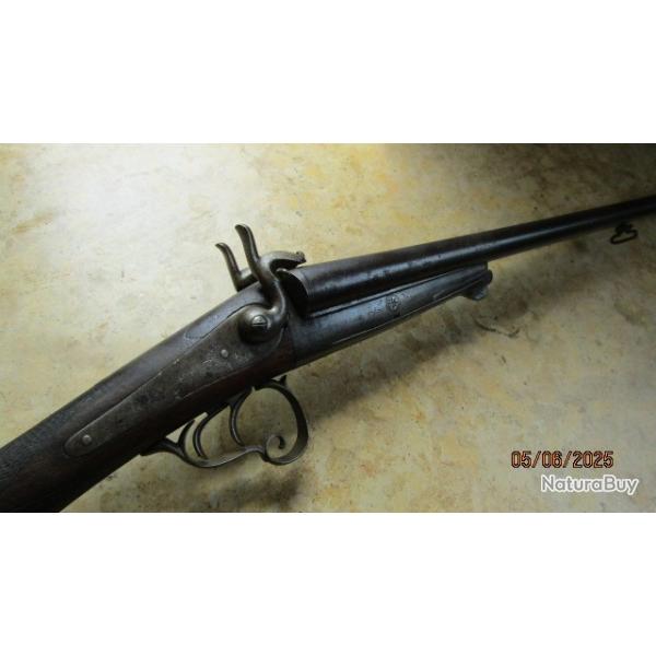 fusil chasse � broche  XIX� fonctionnel  l�g�re r�paration derri�re chien droit cal16 St Etienne