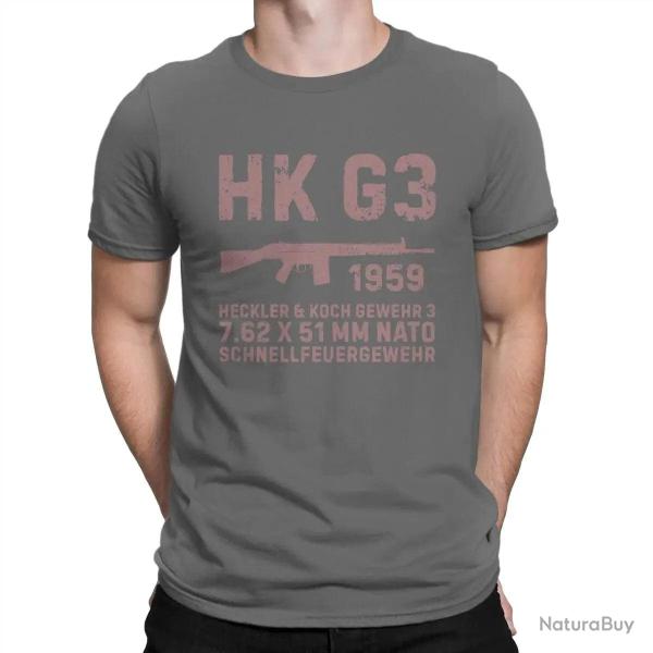 T shirt fusil d assaut Allemand HK G3 Gris