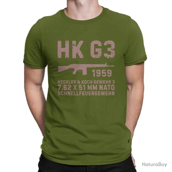 T shirt fusil d assaut Allemand HK G3 Vert arm�e