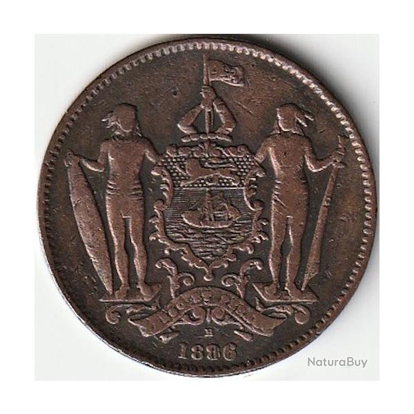 Pi�ce de Monnaie Mal�sie Britannique Compagnie britannique de Born�o du Nord 1886 H Recherch�e