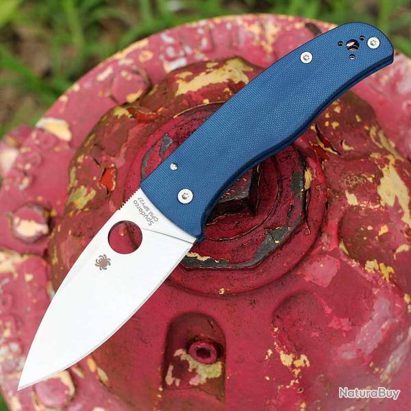 Couteau Spyderco Bodacious Lame Acier CPM SPY27 Manche Bleu Cobalt Compression Lock USA SC263GPCBL