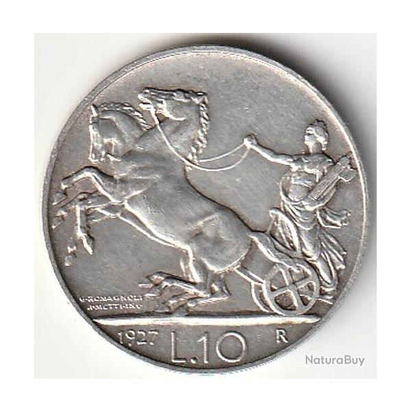 Pi�ce de Monnaie Italie 10 lires Victor-Emmanuel III  Argent Qualit�