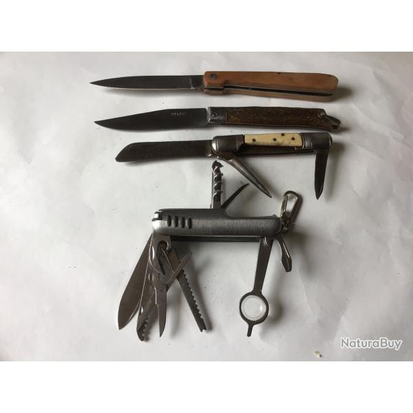 VENDU PAR LE-CUIRASSIER LOT N�5 DE 4 COUTEAUX PLIANT