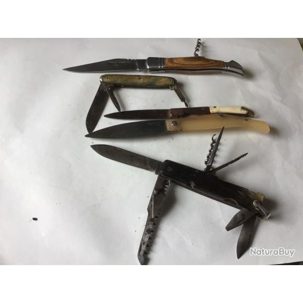 VENDU PAR LE-CUIRASSIER LOTN�7 DE 5 COUTEAUX PLIANT