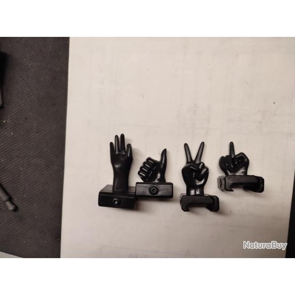 Kit de deux Mires et deux guidons en Plastique couleur noire -