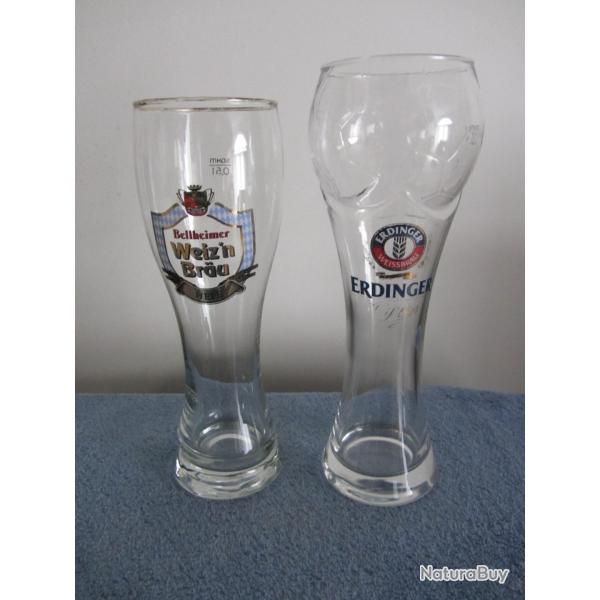 2 Anciens verres � bi�re allemands 0,50l
