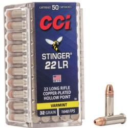MUNITIONS CCI 22LR VARMINT HIGHT VELOCITY STINGER X50