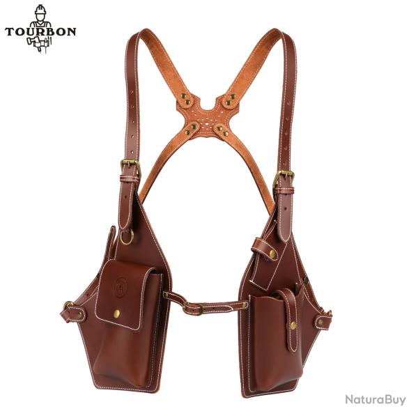 Tourbon-Sac � Bretelles en Cuir Vintage Marron pour T�l�phone LIVRAISON GRATUITE !!