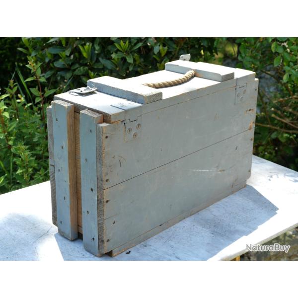 caisse US USN ITALY en bois avec marquages en creux peinture Navy EPA24CAI002 VIDE - pour canon