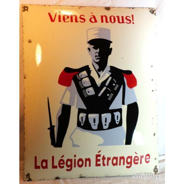 LEGION ETRANGERE -Plaque �maill�e bomb�e et reliefs VIENS A NOUS ! - REF LIS24LEG001