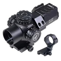 Lunette de tir March 3x28IR Amg HD Gen r&eacute;ticule lumineux avec monobloc d&eacute;port&eacute; pour rail picatinny