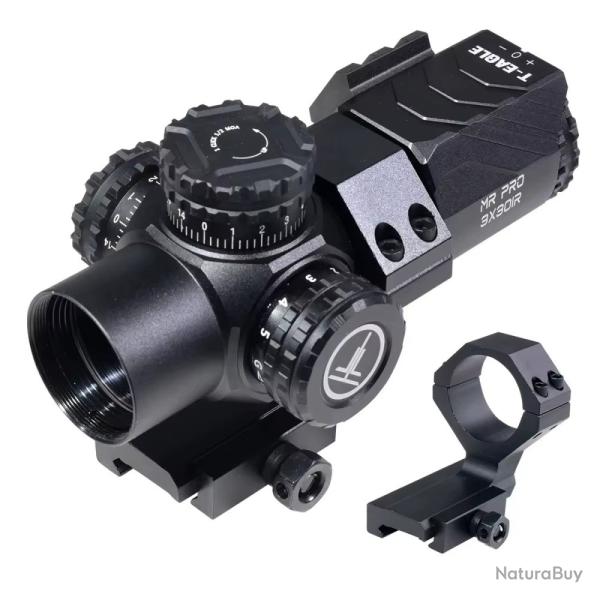 Lunette de tir March 3x28IR Amg HD Gen r�ticule lumineux avec monobloc d�port� pour rail picatinny