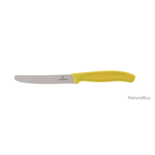 Victorinox 6.7836.L118  Couteau � tomates Swiss Classic, dent�, jaune, 11 cm