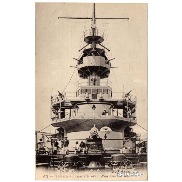 CPA -Marine Militaire -Tourelle et Passerelle avant d'un Cuirasse moderne  - N1668