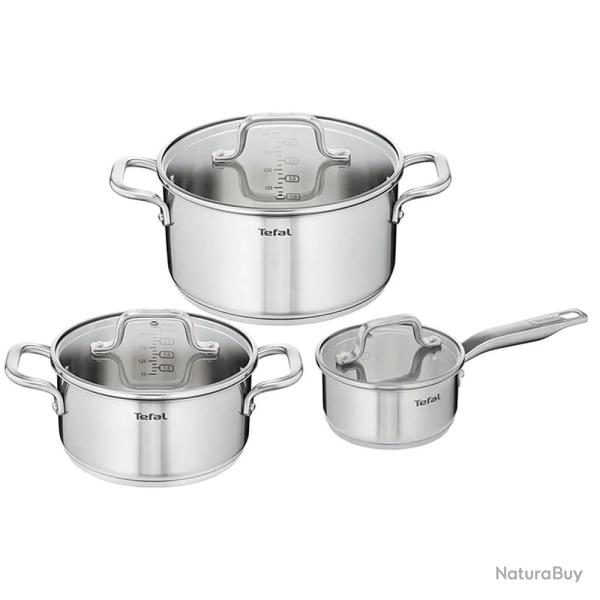 3 casseroles 3 couvercles H816S6 Infinite � 16, 18 et 24 cm
