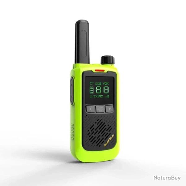 Talkie-walkie BF-T17 FRS BAOFENG longue port�e - Vert fluo / USB Plug