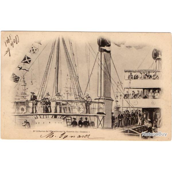 CPA -Marine Militaire  - Revue de l'Escadre sur la dunette du Cassini - N�1064
