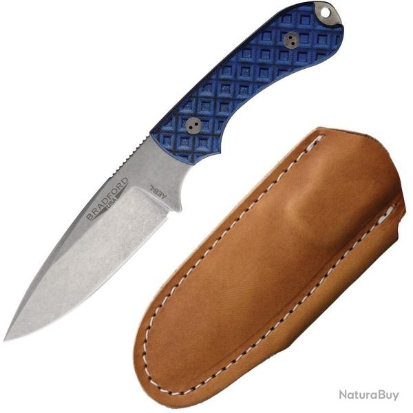 Couteau Bradford Knives Guardian 3.2 Lame Acier AEB-L Manche G10 Black/Blue Etui USA BRAD32FE013A