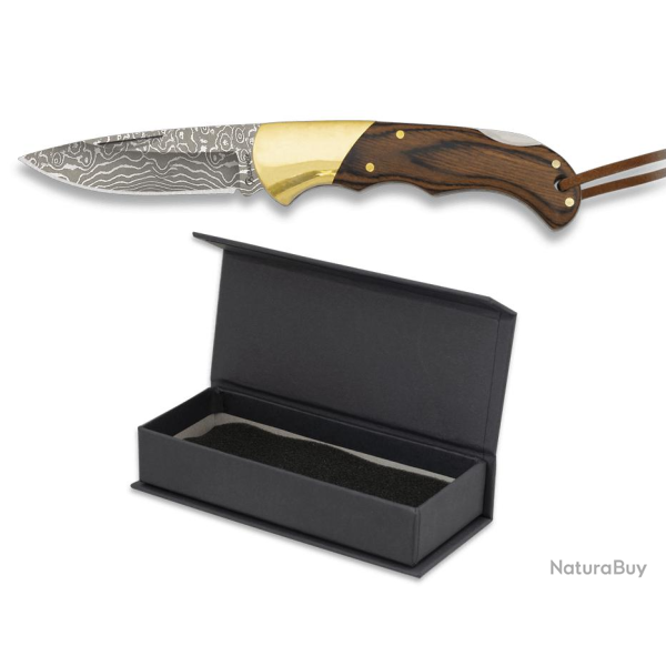 Albainox 18557 Couteau pliant de poche , lame damas