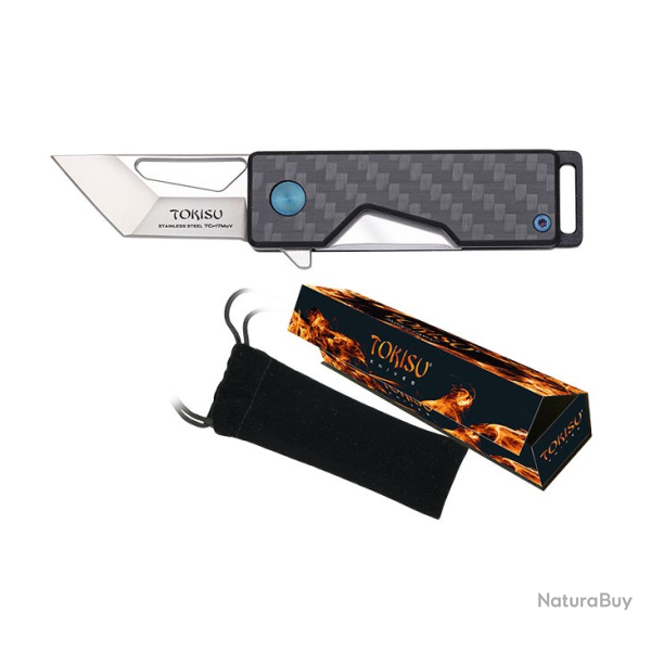 TOKISU 18874 Couteau pliant G10 - manche fibre de carbone (mini couteau)