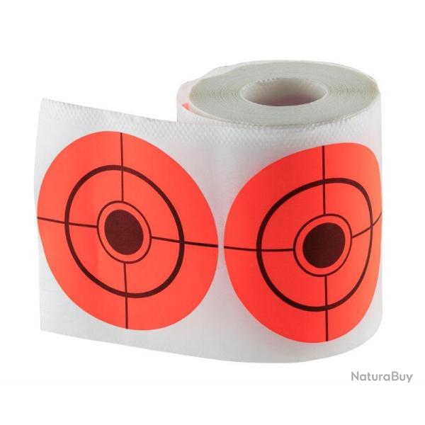 PASTILLES CIBLES AUTOCOLLANTES ORANGE DIAM.75MM