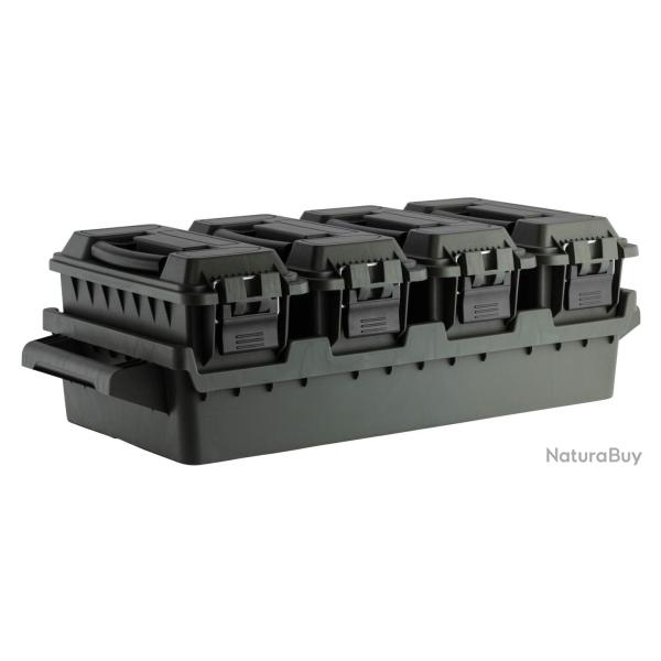 SET 4 CAISSES � MUNITIONS AVEC BAC DE TRANSPORT
