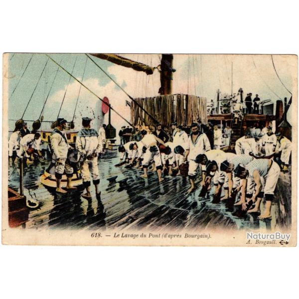 CPA -Marine Militaire  -Le Lavage du Pont ( d'apr�s Bourgain ) - N�1676