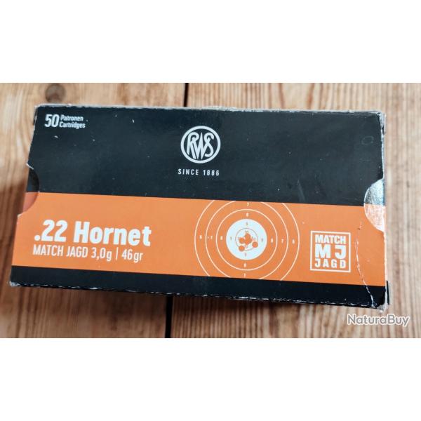 .22 Hornet RWS mj 46gr bte 50