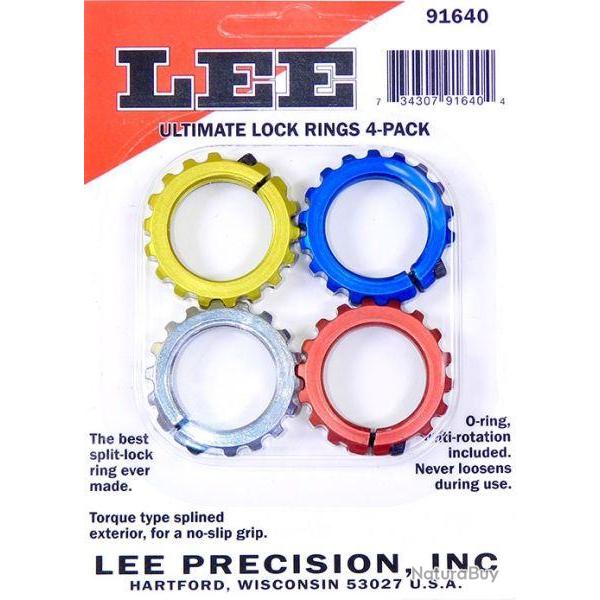 Lee Precision - Lot de 4 bagues de verrouillage Lock Ring #91640