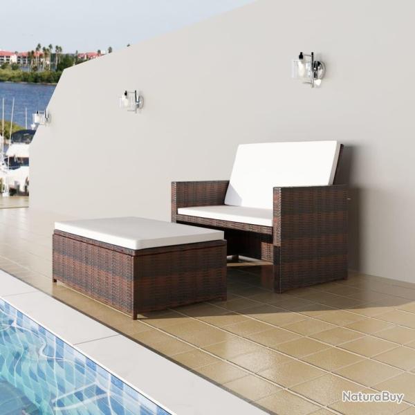 Canap� de jardin R�sine tress�e Marron