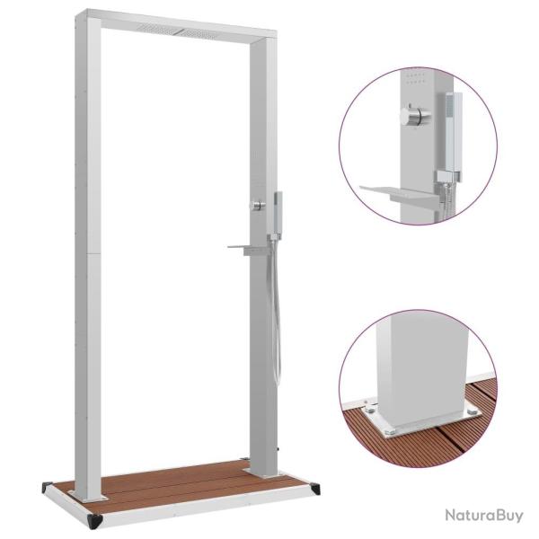 Douche d'extrieur avec receveur WPC Acier inoxydable