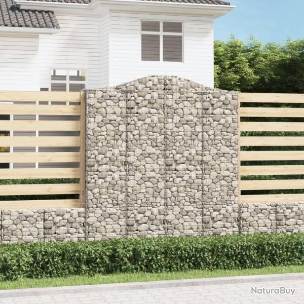 Paniers  gabions arqus 2 pcs 200x30x220/240 cm fer galvanis