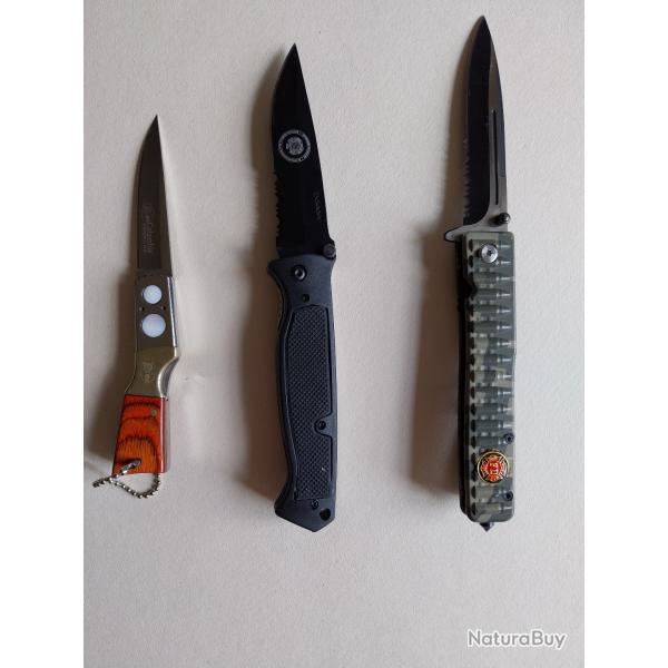 Lot de 3 couteaux pliants