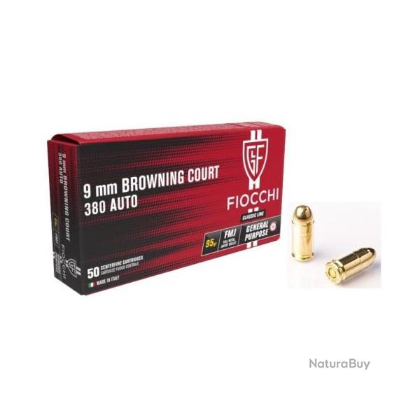 CARTOUCHE FIOCCHI CAL 380 ACP FMJ 95 GRAINS X50