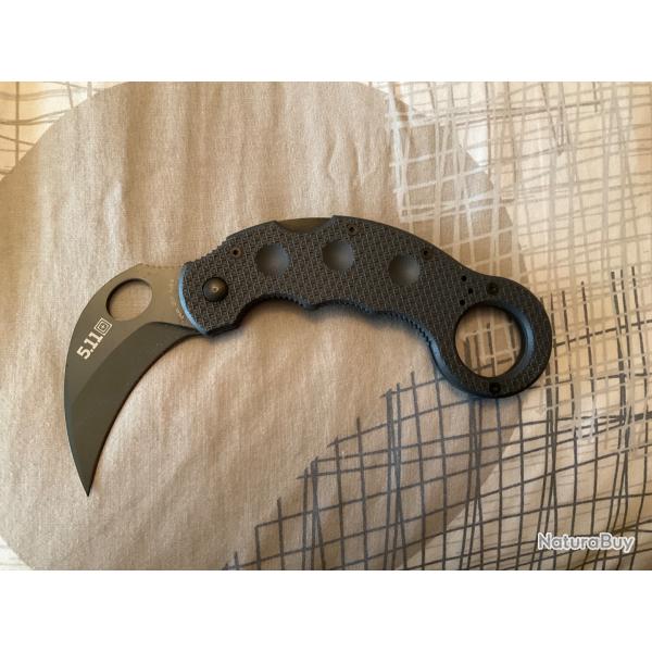 VEND COUTEAU PLIANT KARAMBIT 5.11 TACTICAL BLACK HANDLR TARANI KNIFE S�RIES