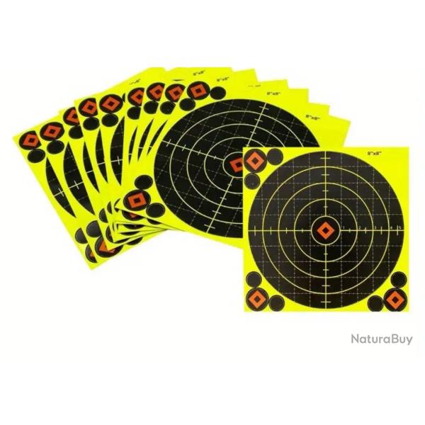 Lot 10 Cible adhesifs 8x8pouces