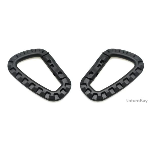 Mousqueton tactique noir x2