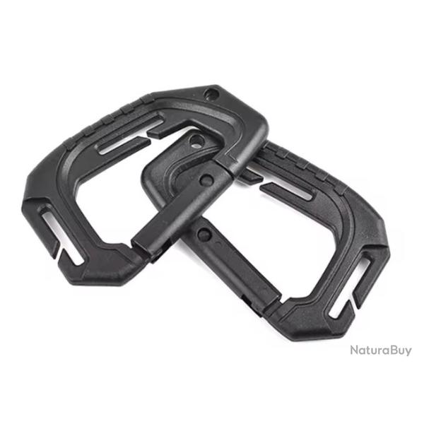 Mousqueton tactique v2 - Noir - x2