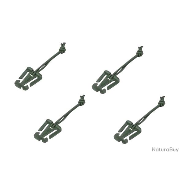 Cordon �lastique boucle - Molle - Kaki - x4